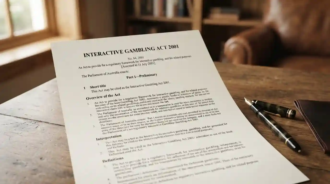 Legal document showing Interactive Gambling Act 2001 header