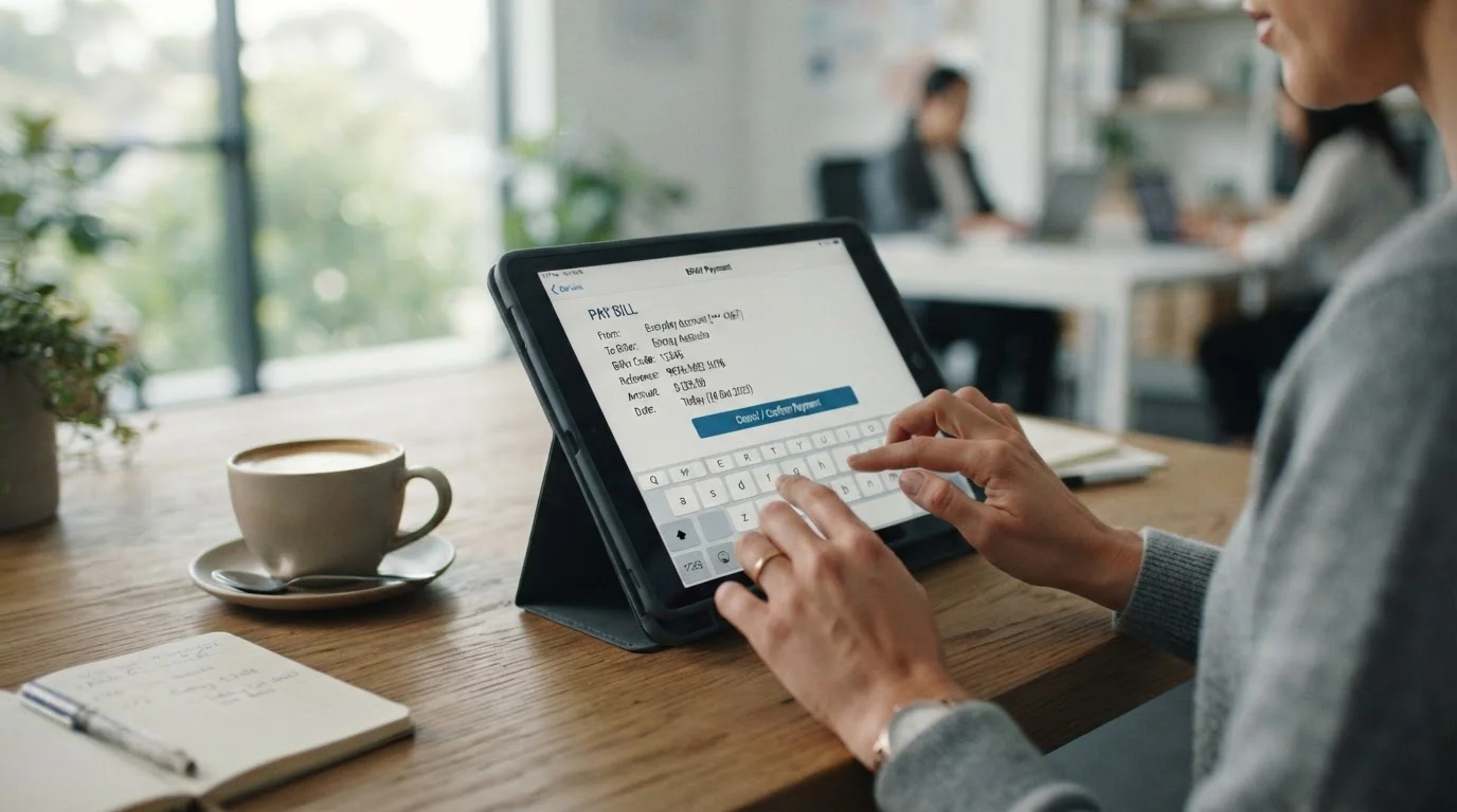 Online banking interface showing BPAY bill payment screen