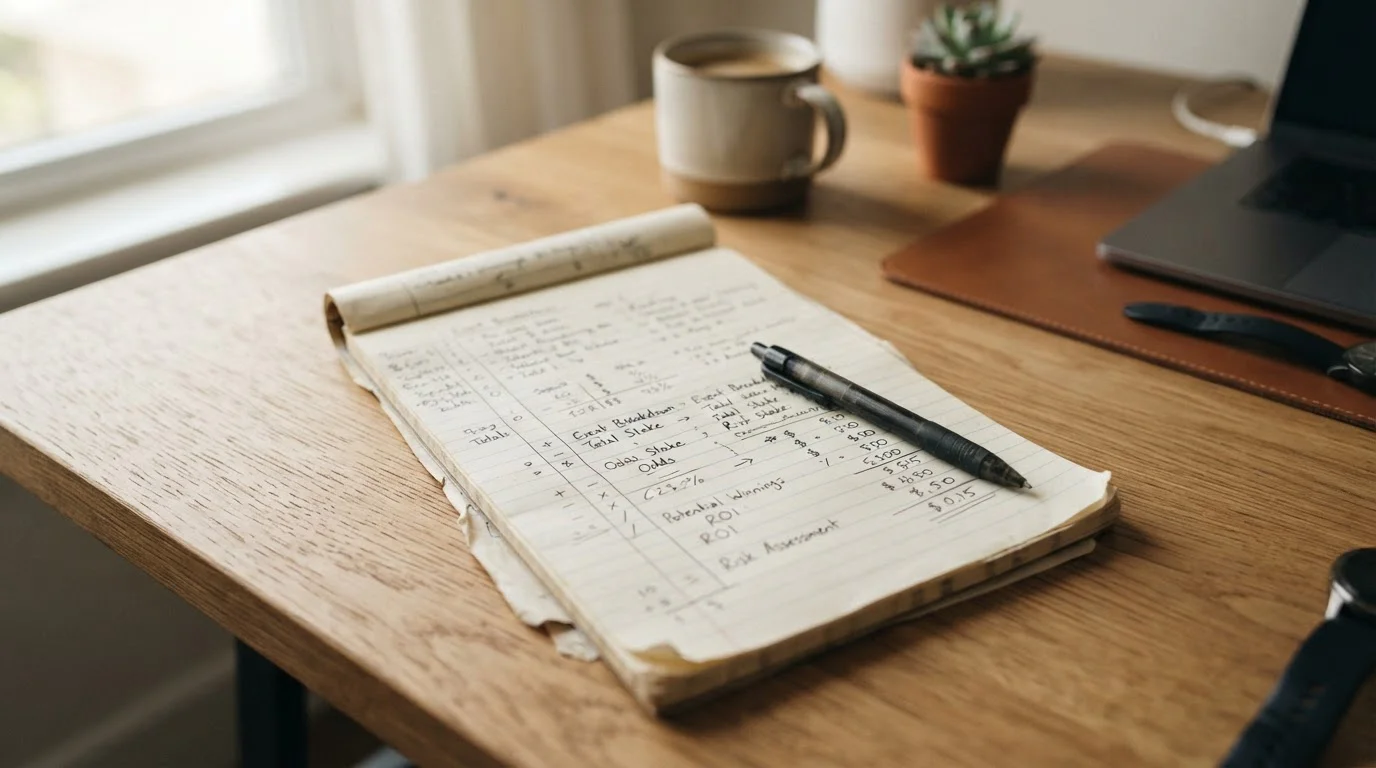 Calculator and bonus terms document showing wagering requirement breakdown