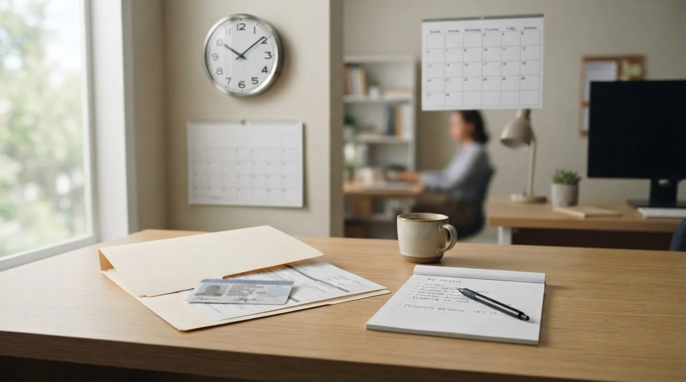 Calendar and clock showing withdrawal approval timeline