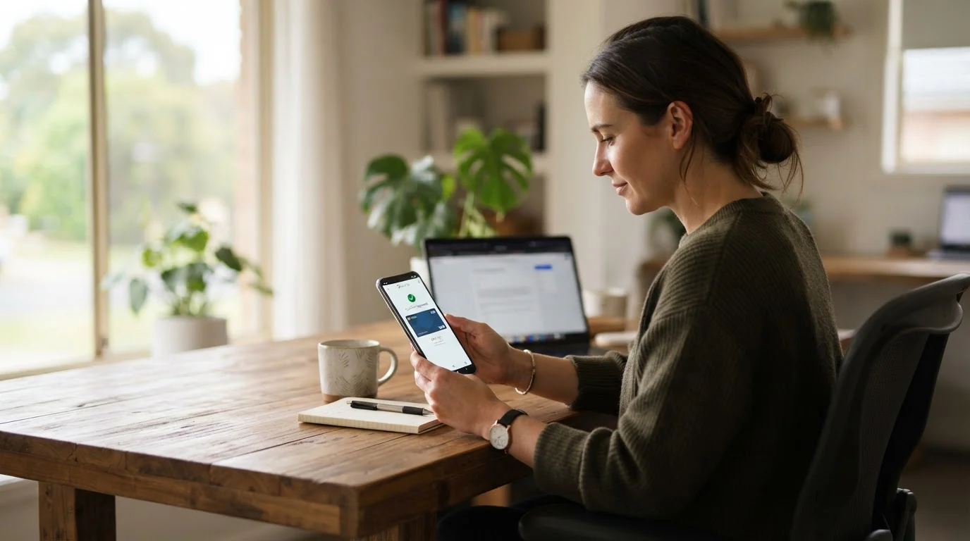 Australian player using Google Pay for secure online casino deposit on mobile device