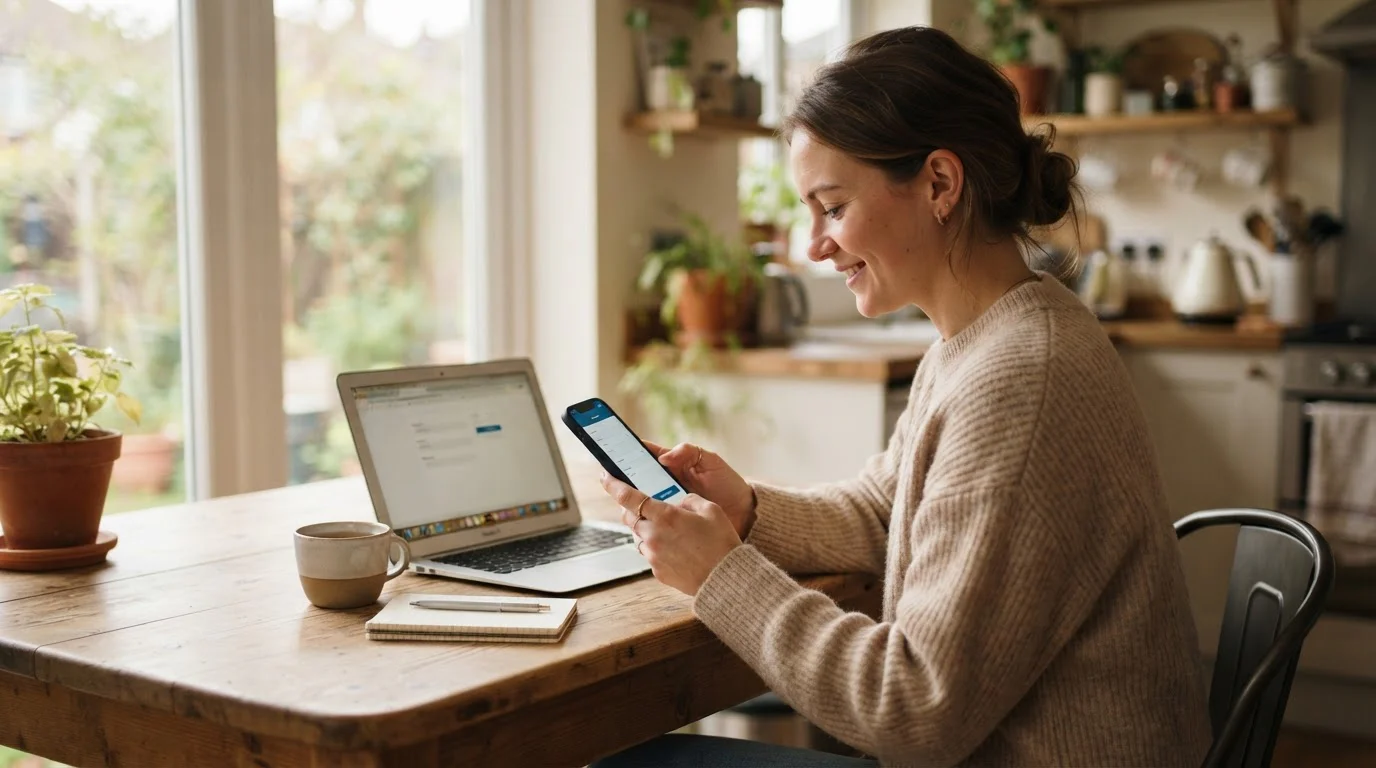 Person using mobile banking app to initiate PayID transfer with simple identifier