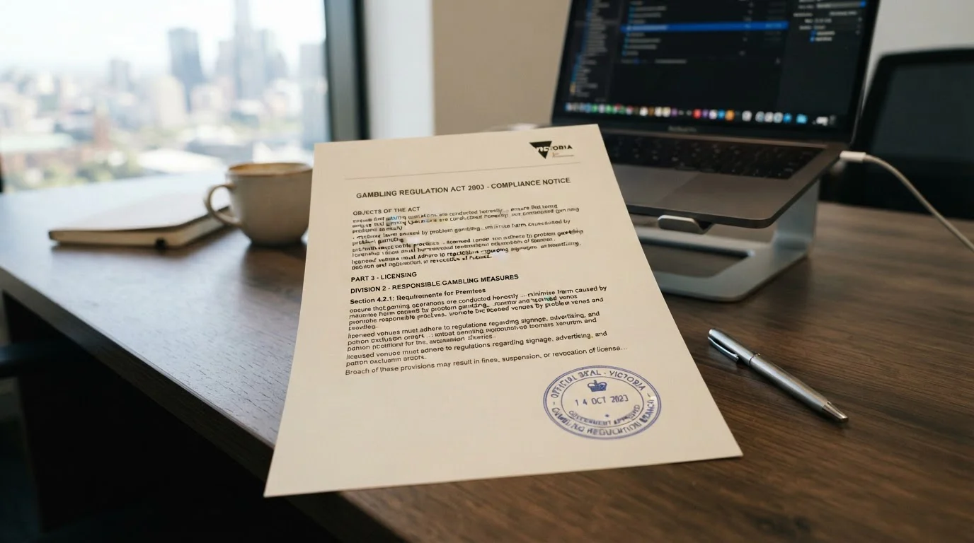 Australian legal document showing Interactive Gambling Act 2001 text with official stamp