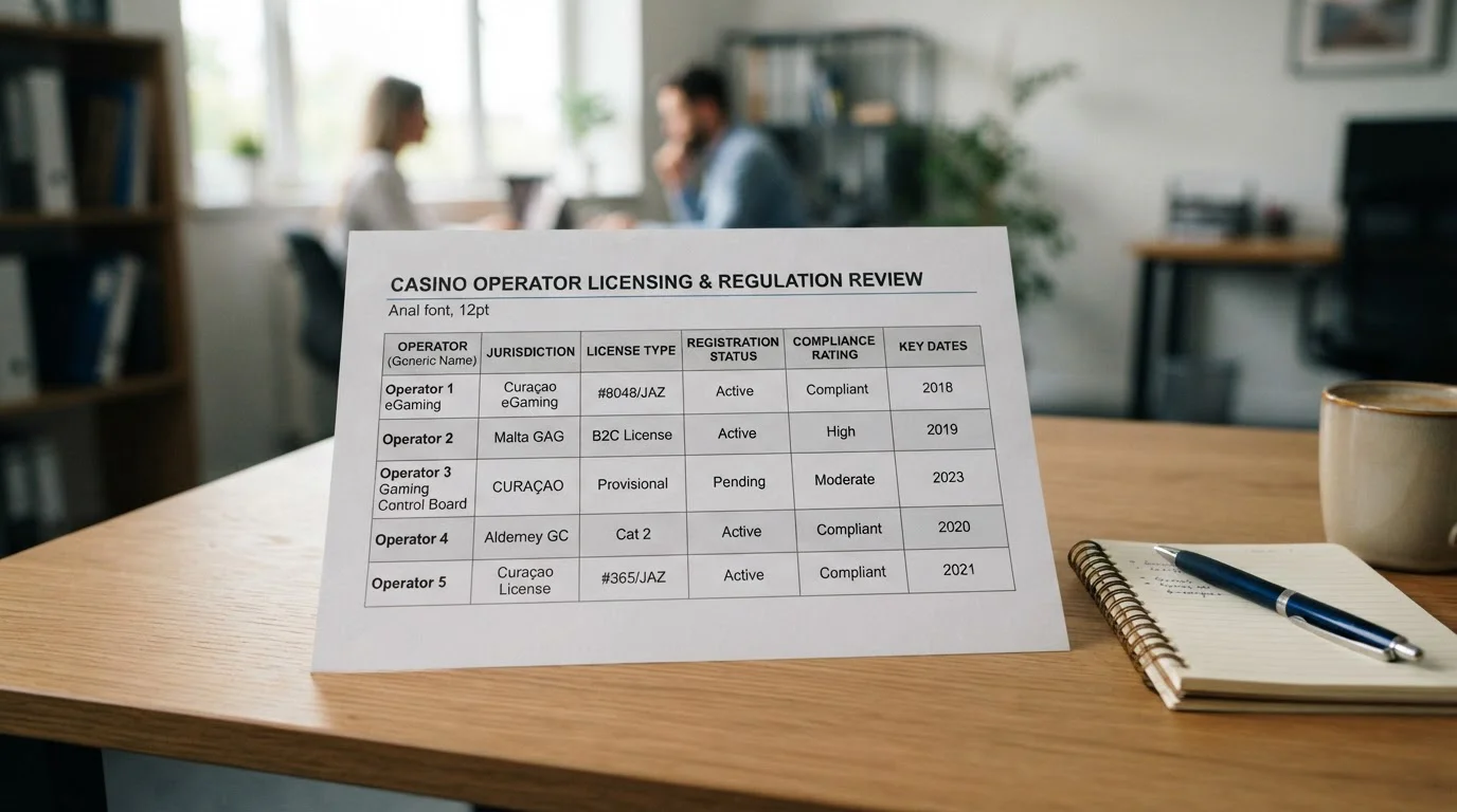 Comparison table showing offshore casino licenses and minimum deposit thresholds for Australian players