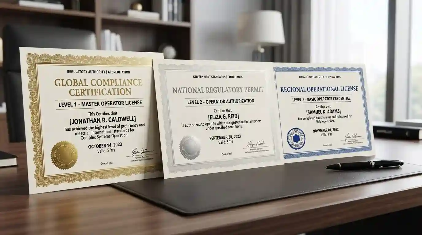 Three offshore casino license documents showing quality hierarchy