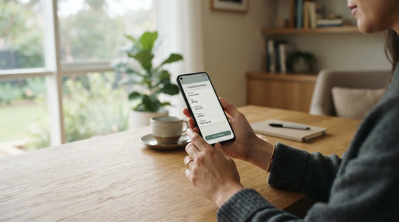 Australian player using PayID for online pokies deposit on mobile banking app