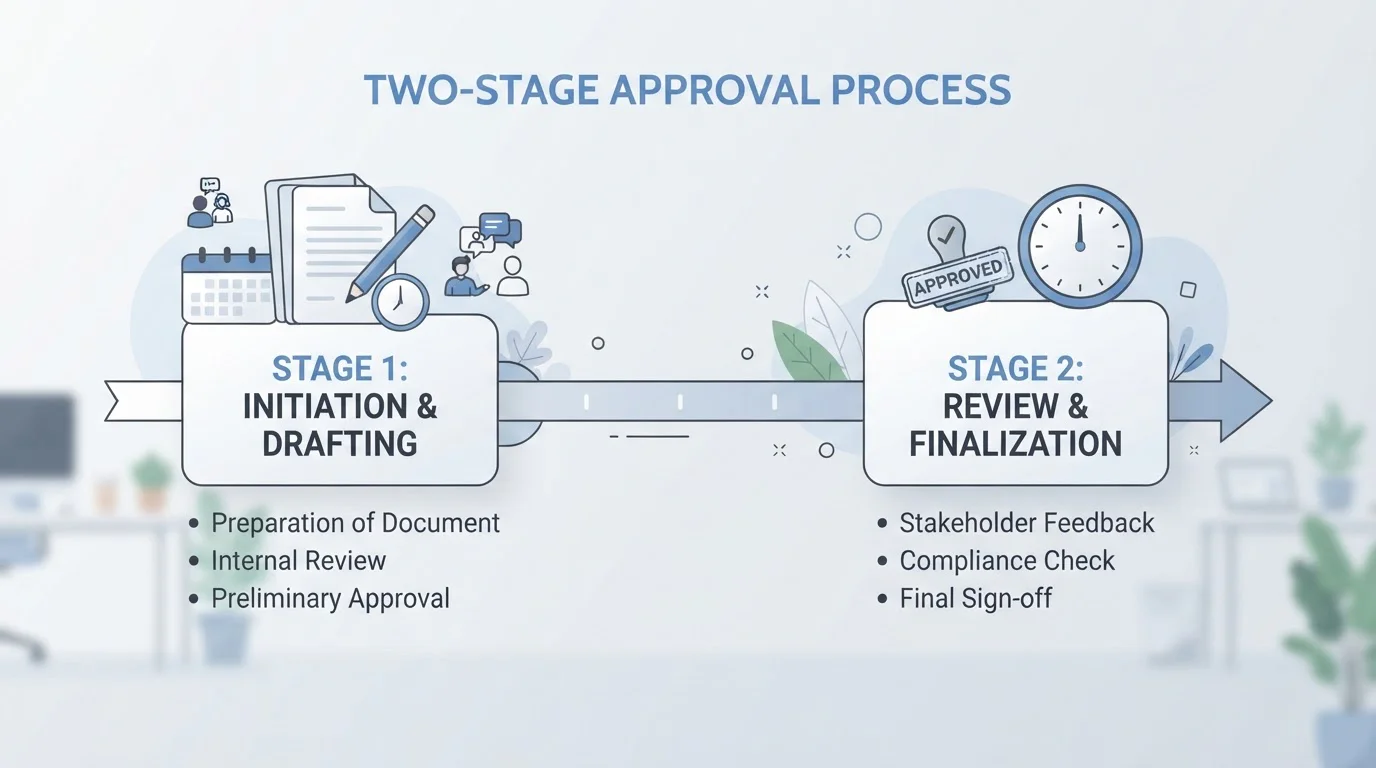 Two-stage withdrawal process diagram showing casino approval and bank processing timelines