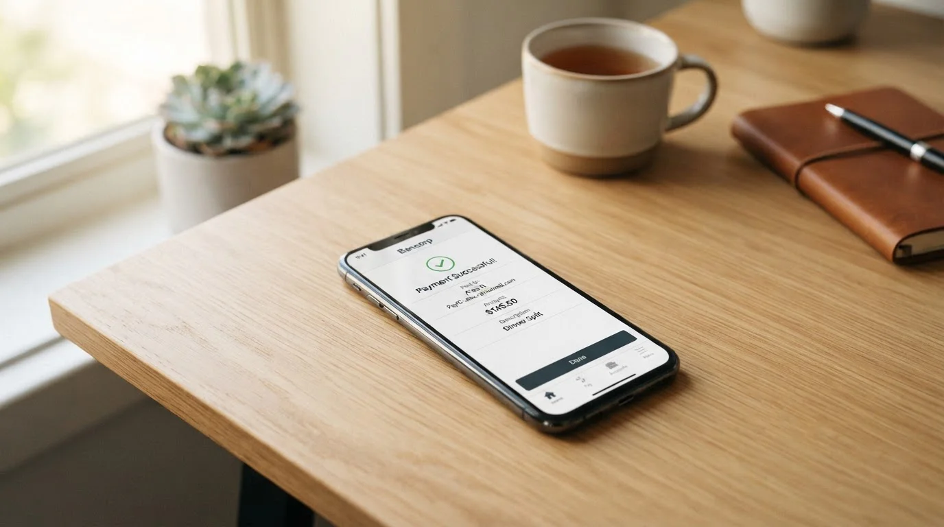 Smartphone showing PayID instant banking transfer screen
