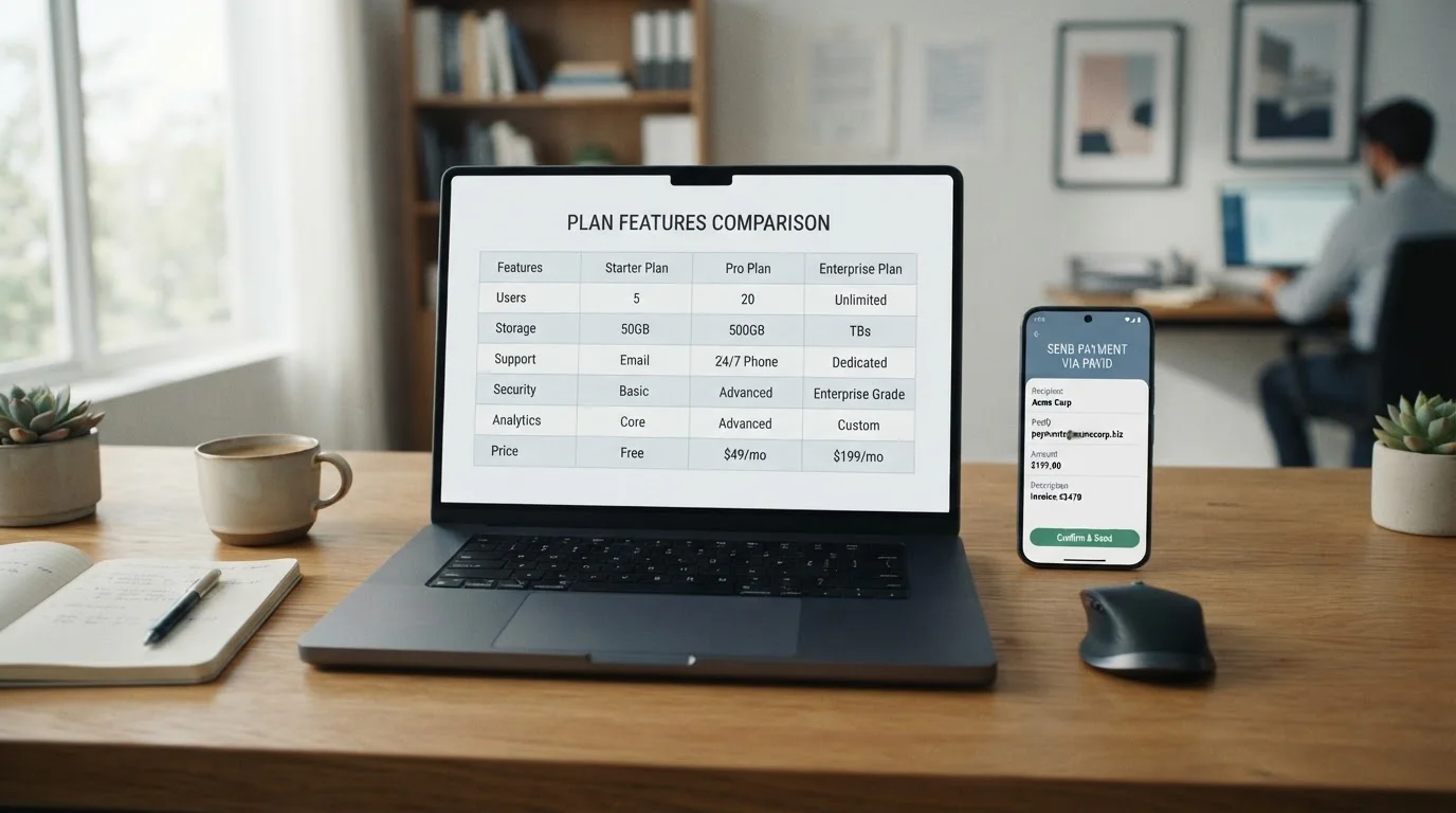 Desktop showing casino comparison table with PayID payment options and minimum deposits