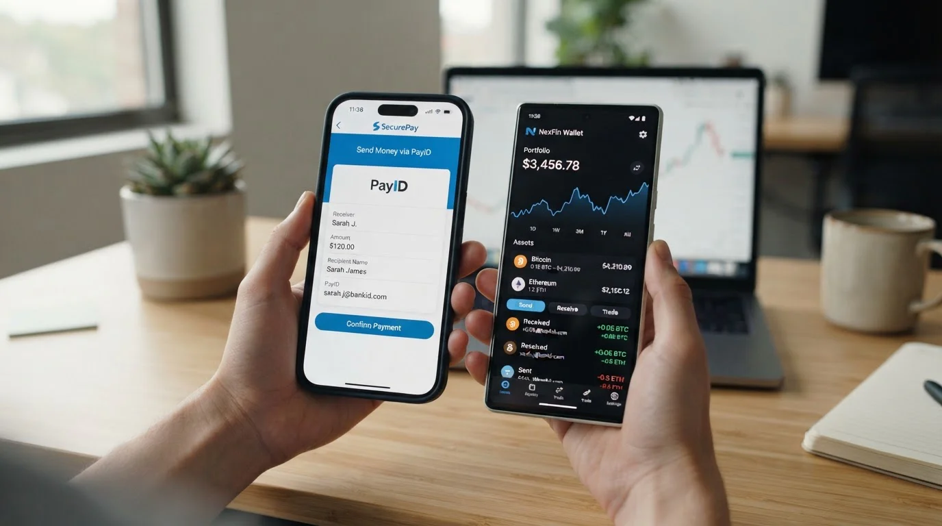 Side-by-side comparison of payment method interfaces on mobile devices