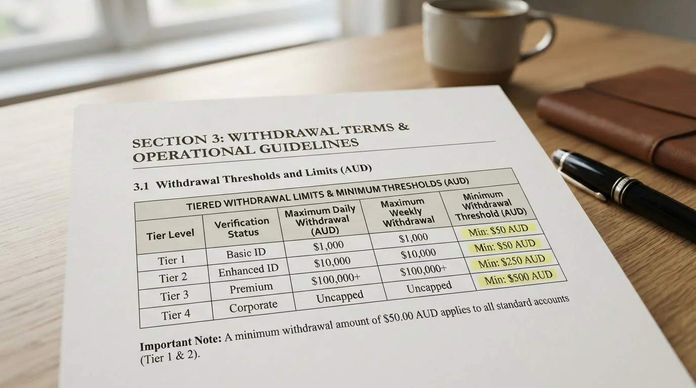 Document showing withdrawal minimum thresholds creating lock-in effect